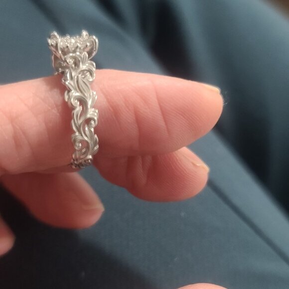 Maui Divers Living Heirloom Engagement & Wedding Ring Size 5.5 Worn Twice - Picture 4 of 5